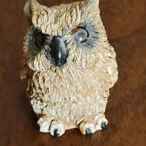 Vintage Stone Critters Littles Baby Horned Owl Figurine Owlet 2" SCL-013